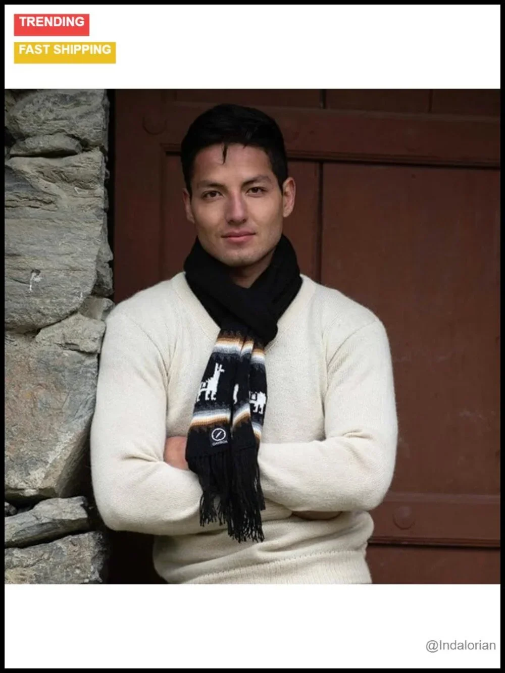 Alpaca Wool Lightweight Winter Fall Knit Scarf for Men and Women